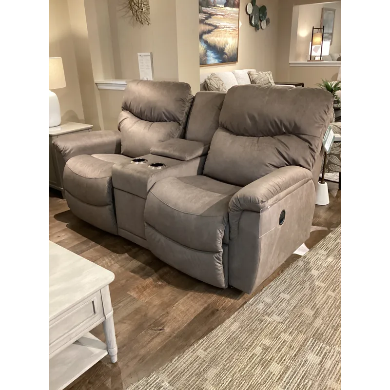 James Reclining Loveseat w/ Console - i-Kudos Mocha