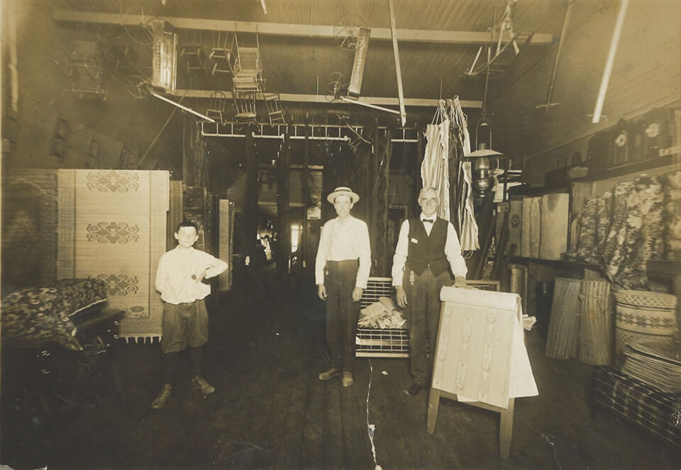 Old photo of Wright's furniture staff
