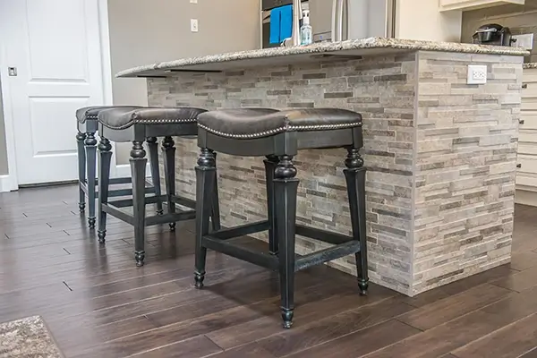 Bar stools at a kitchen island