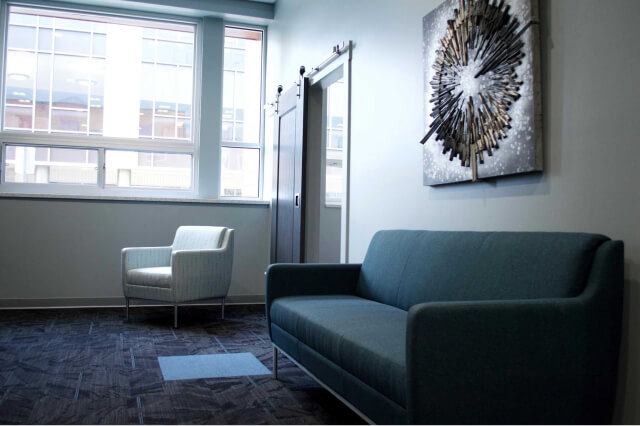 Large window in an office space