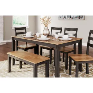 Gesthaven Dining Table and 4 Chairs and Bench (Set of 6)