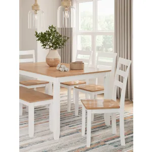 Gesthaven Dining Table and 4 Chairs and Bench (Set of 6)