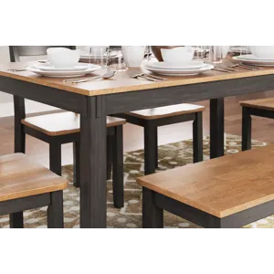 Gesthaven Dining Table with 4 Chairs and Bench (Set of 6)