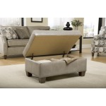 Storage Ottoman w/ Turned Leg