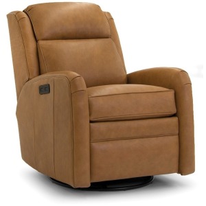 Leather Motorized Swivel Glider Reclining Chair with Headrest