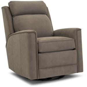 Leather Motorized Swivel Glider Reclining Chair with Headrest