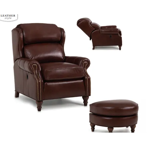 Leather Tiltback Chair & Ottoman