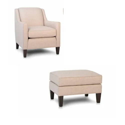 Stationary Chair with Ottoman