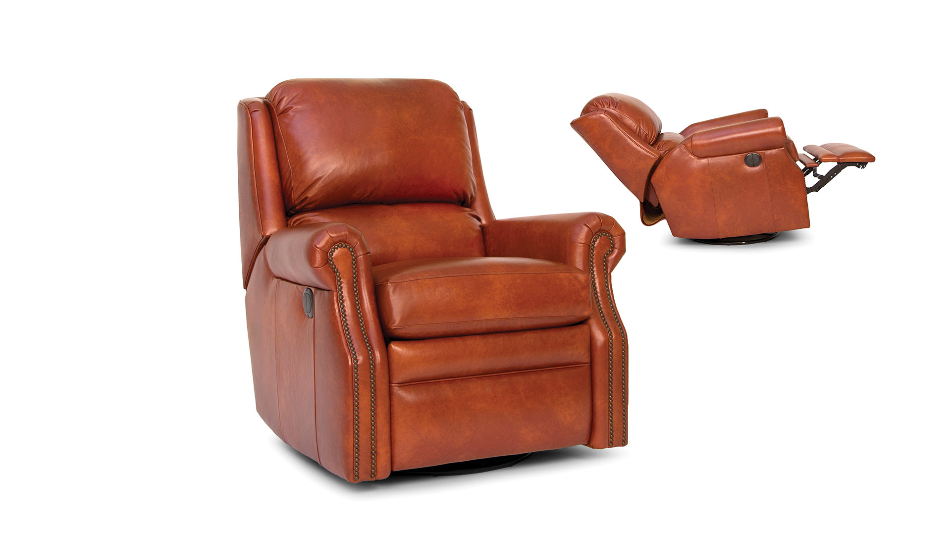 Leather Motorized Swivel Glider Reclining Chair 73178L by Smith