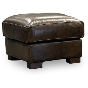 Italian Leather Ottoman 