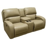 Fandango Double Reclining Sofa w/Console & Power Headrest w/SoCozi