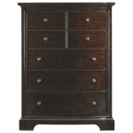 Transitional-Drawer Chest in Polished Sable