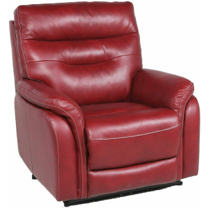 Fortuna Dual-Power Leather Recliner - Wine