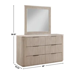 Henry 6-Drawer Dresser And Mirror, Tan Finish