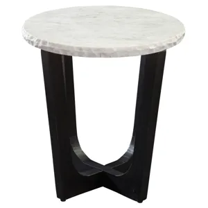 Chrissy White Marble Top End Table