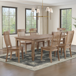 Riverdale Leg Table With 6 Wooden Side Chairs
