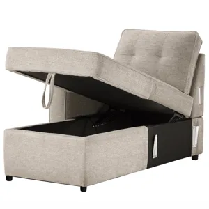 Noah Reversible Storage Chaise, Tan