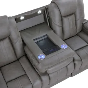 Daniel 3-Piece Triple Power Home Theater Immersive Entertainment Leather Reclining Set