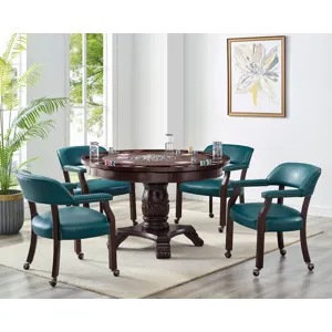 Tournament Brown 6-Piece Dining Set with Game Table Top