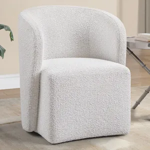 Annie Cotton Barrel Chair W/Casters