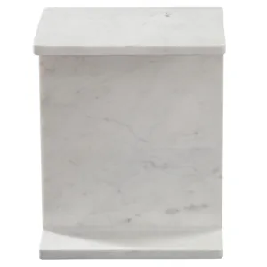 Irma I-Beam White Marble End Table
