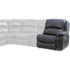 Denver RAF Dual-Power Leather Sectional Recliner, Charcoal