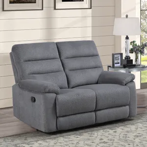 Cozy Gray Manual Recliner Loveseat