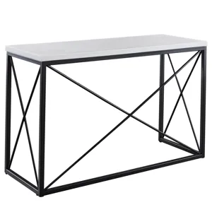 Skyler White Marble Top Sofa Table