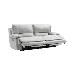 Olsen Silver Power Reclining Loveseat Sectional