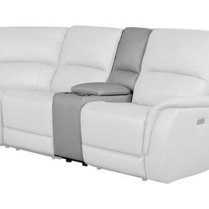 Alexandria Lift-Top Leather Console, Stone
