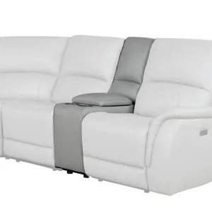 Alexandria Lift-Top Leather Console, Stone