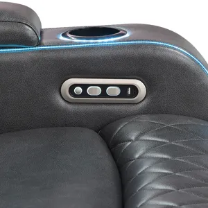 Luna Charcoal Power Console Loveseat