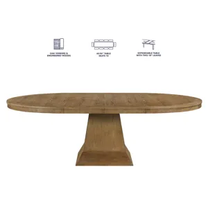 Vaughn 60-96″ Driftwood Table With 2-18″ Leaves
