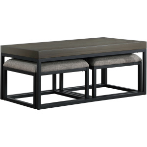 Yukon Rectangular Nesting Table With 2 Stools