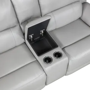 Alexandria Leather Power Reclining Conso Living Room Set