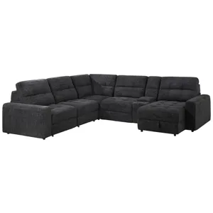 Snyder Black 6-Piece Reclining Sectional