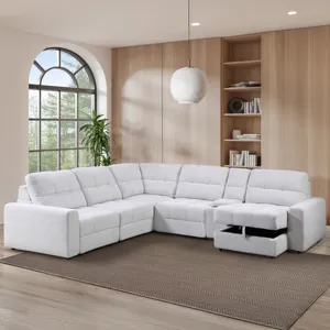 Snyder White 6-Piece Reclining Sectional