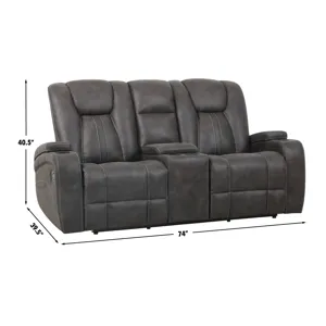 Marlow Charcoal Manual Recliner Loveseat