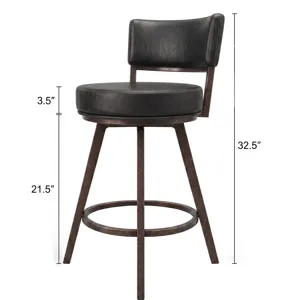 Geno Black Swivel Counter Stool