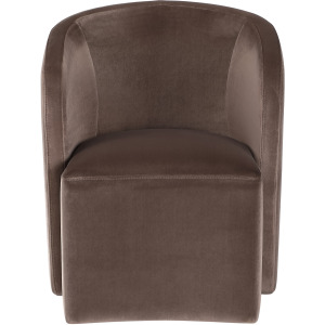 Annie Chocolate Velvet Barrel Chair W/Ca