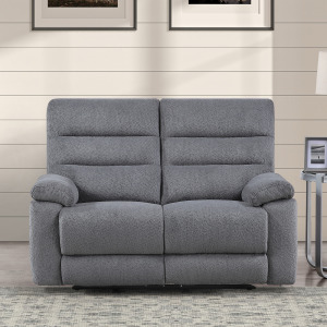 Cozy Gray Manual Recliner Loveseat