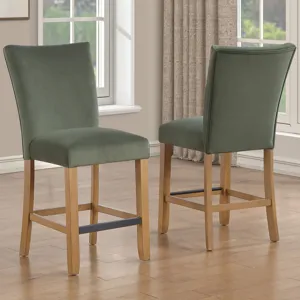 Artemis Chive Green Velvet Counter Chair
