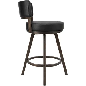 Geno Black Swivel Counter Stool