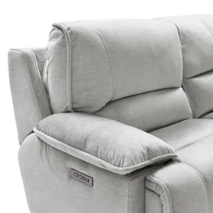 Olsen Silver Power Reclining Loveseat Sectional