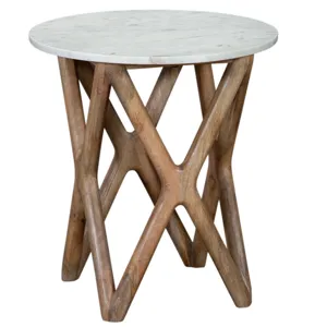 Wyman Banswara White Marble Top End Table