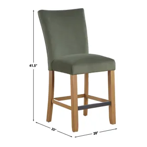 Artemis Chive Green Velvet Counter Chair