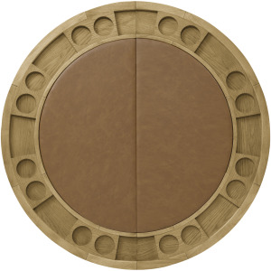 Rylie Folding Round Game Table Top, Natural Finish