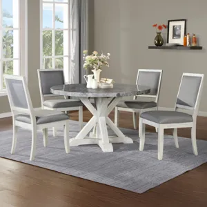Carrara Canova Gray 10-Piece Marble Top Dining Set