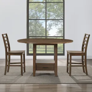 Java Brown 5-Piece Counter Height Dining Table Set with Joanna Chairs