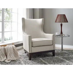 Roswell Linen Accent Chair W/